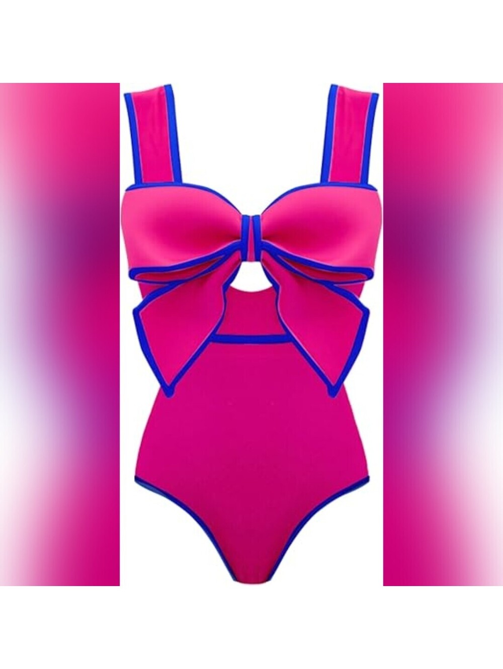 NWOT FLAXMAKER One Piece Bow-tie Cutout Tummy Control Swimsuit, Large (8-10)